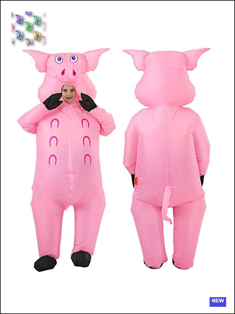 Inflatable Pig Costume Adult Blow Up Halloween Cosplay Party - Picture 1 of 6